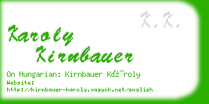 karoly kirnbauer business card